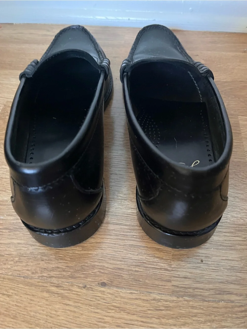 J. Crew Black Leather Penny Loafers for Men - Size 8.5